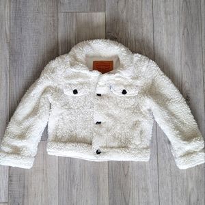 Baby Levi's brand teddy bear soft cream color jacket coat button up. 24 month
